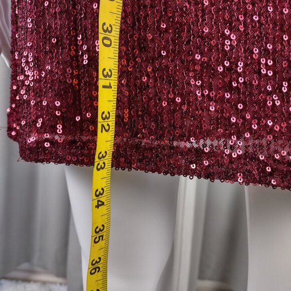 Bebop Red Sequin Spaghetti Strap Scoop Neck Mini Dress Party Glam Size Small - Picture 7 of 12